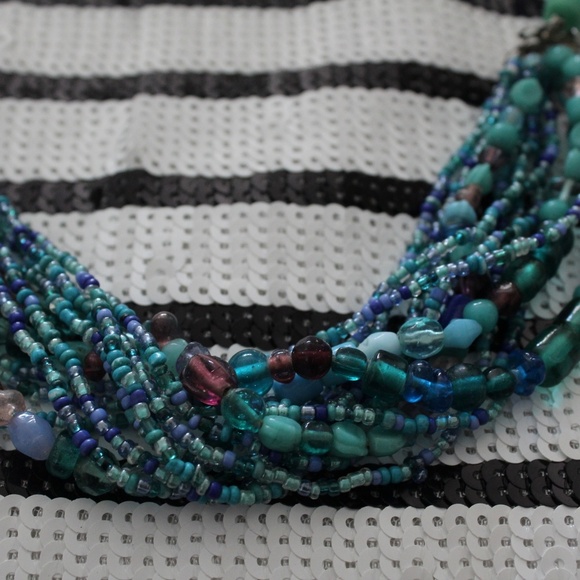 Aqua Beaded Necklace - Picture 2 of 3